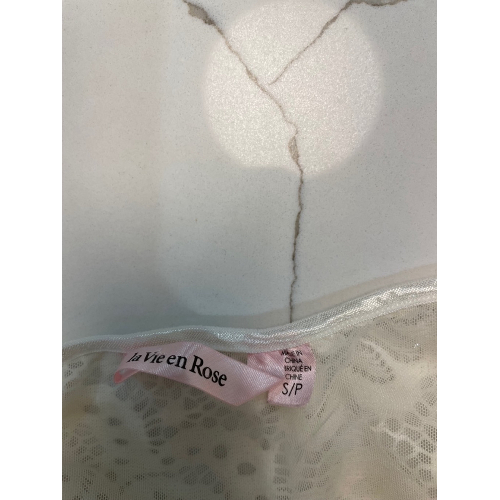 La Vie en Rose Y2K Babydoll Slip Dress S Sheer Lace Coquette Soft Girl Pastel - Picture 6 of 8